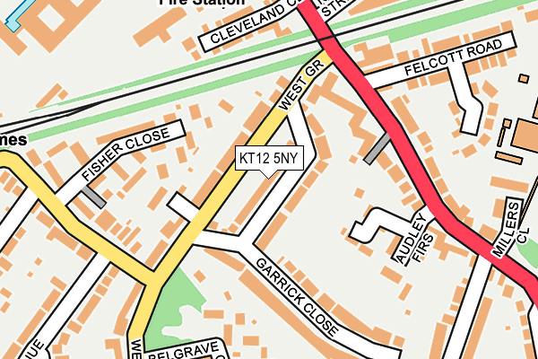 KT12 5NY map - OS OpenMap – Local (Ordnance Survey)