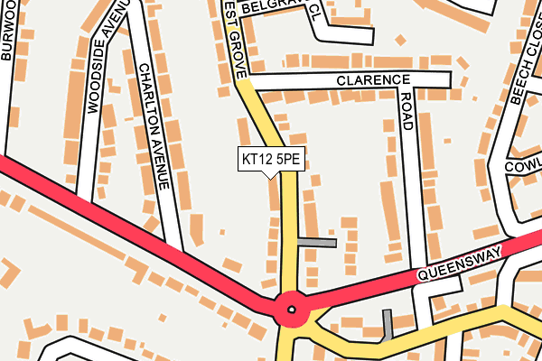 KT12 5PE map - OS OpenMap – Local (Ordnance Survey)