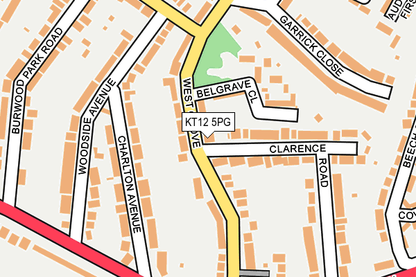KT12 5PG map - OS OpenMap – Local (Ordnance Survey)