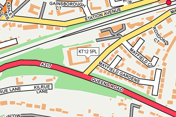 KT12 5PL map - OS OpenMap – Local (Ordnance Survey)