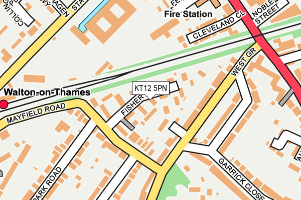KT12 5PN map - OS OpenMap – Local (Ordnance Survey)