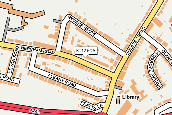 KT12 5QA map - OS OpenMap – Local (Ordnance Survey)