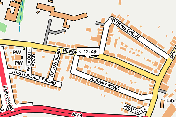 KT12 5QE map - OS OpenMap – Local (Ordnance Survey)
