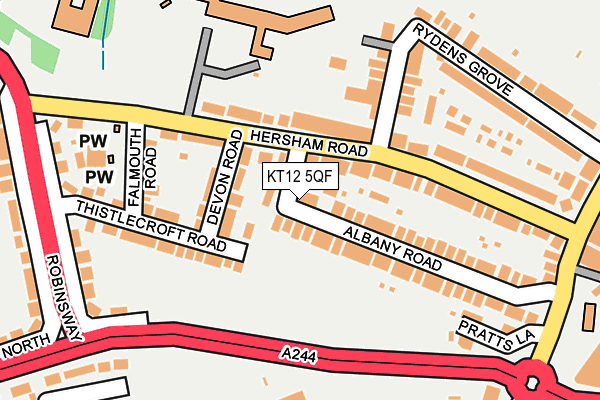 KT12 5QF map - OS OpenMap – Local (Ordnance Survey)