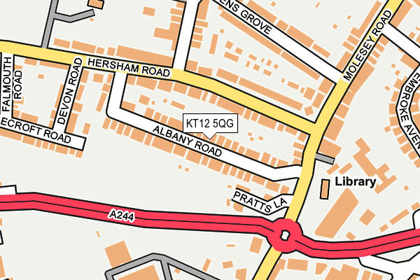 KT12 5QG map - OS OpenMap – Local (Ordnance Survey)