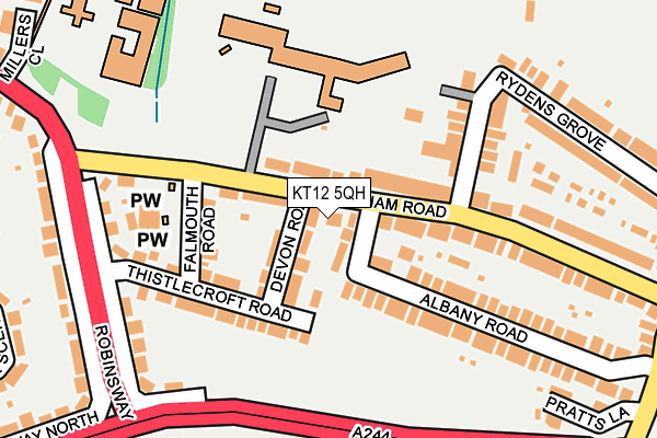 KT12 5QH map - OS OpenMap – Local (Ordnance Survey)
