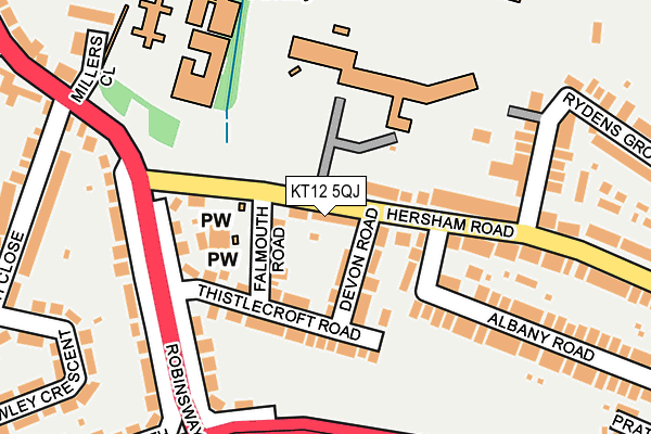 KT12 5QJ map - OS OpenMap – Local (Ordnance Survey)