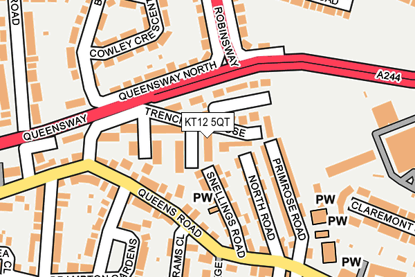 KT12 5QT map - OS OpenMap – Local (Ordnance Survey)