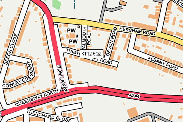 KT12 5QZ map - OS OpenMap – Local (Ordnance Survey)