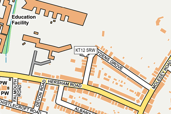 KT12 5RW map - OS OpenMap – Local (Ordnance Survey)