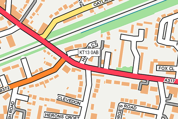KT13 0AB map - OS OpenMap – Local (Ordnance Survey)