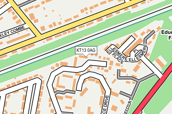 KT13 0AG map - OS OpenMap – Local (Ordnance Survey)
