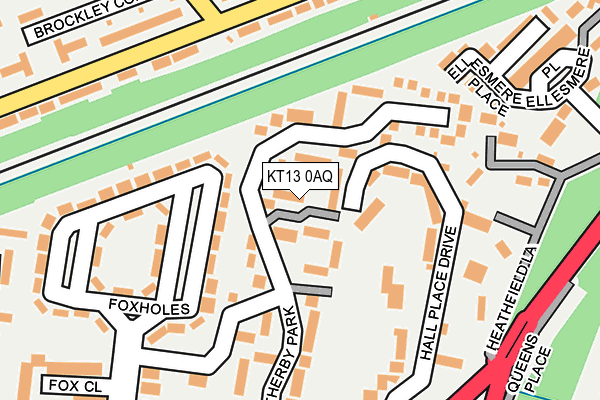KT13 0AQ map - OS OpenMap – Local (Ordnance Survey)