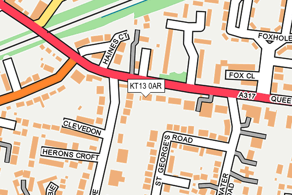 KT13 0AR map - OS OpenMap – Local (Ordnance Survey)