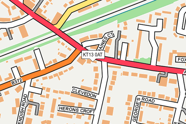 KT13 0AT map - OS OpenMap – Local (Ordnance Survey)