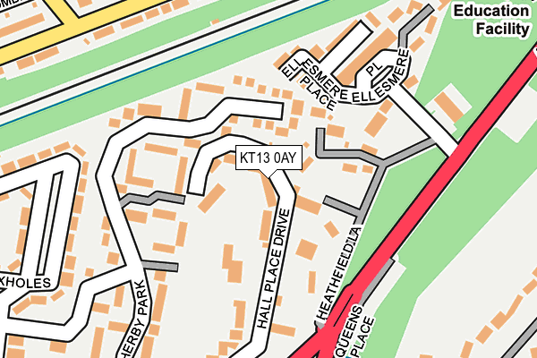 KT13 0AY map - OS OpenMap – Local (Ordnance Survey)