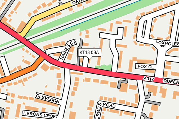KT13 0BA map - OS OpenMap – Local (Ordnance Survey)