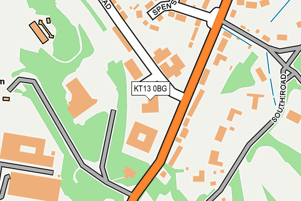 KT13 0BG map - OS OpenMap – Local (Ordnance Survey)