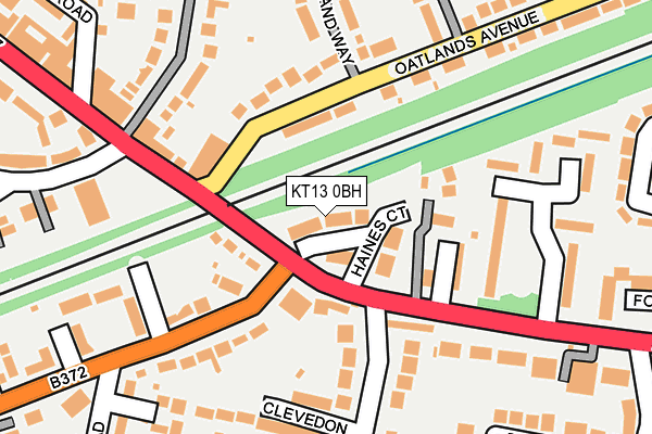 KT13 0BH map - OS OpenMap – Local (Ordnance Survey)