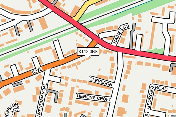 KT13 0BS map - OS OpenMap – Local (Ordnance Survey)