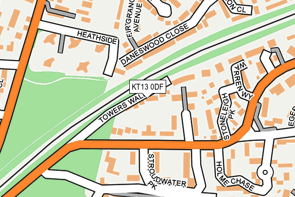 KT13 0DF map - OS OpenMap – Local (Ordnance Survey)