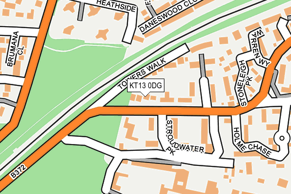 KT13 0DG map - OS OpenMap – Local (Ordnance Survey)