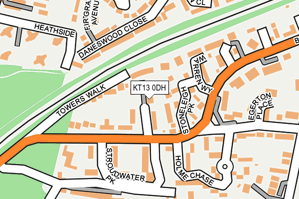 KT13 0DH map - OS OpenMap – Local (Ordnance Survey)