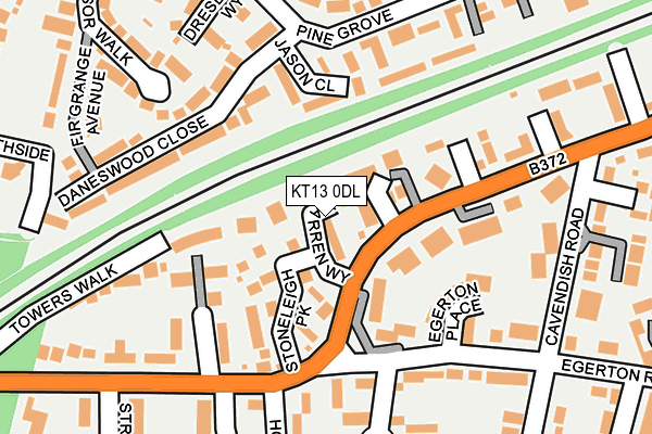 KT13 0DL map - OS OpenMap – Local (Ordnance Survey)