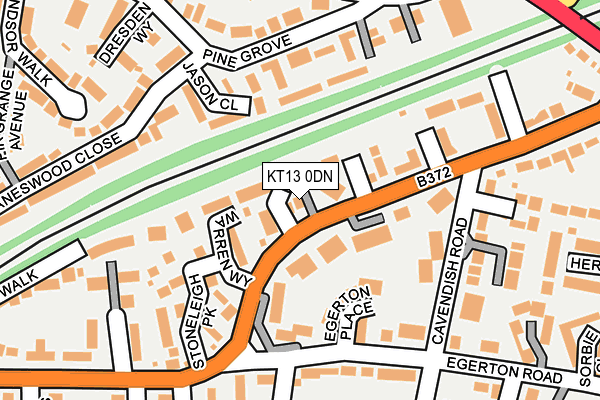 KT13 0DN map - OS OpenMap – Local (Ordnance Survey)
