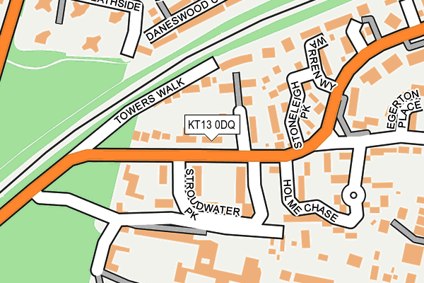 KT13 0DQ map - OS OpenMap – Local (Ordnance Survey)