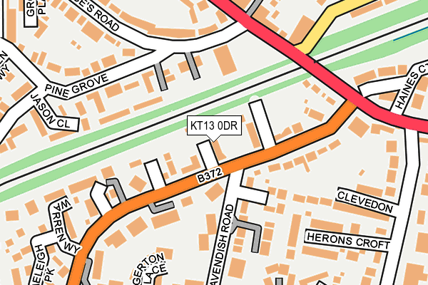 KT13 0DR map - OS OpenMap – Local (Ordnance Survey)