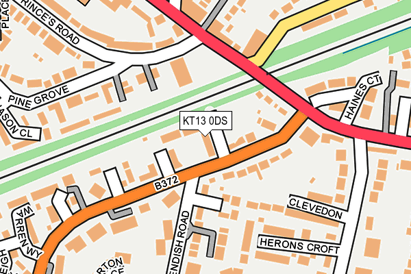 KT13 0DS map - OS OpenMap – Local (Ordnance Survey)