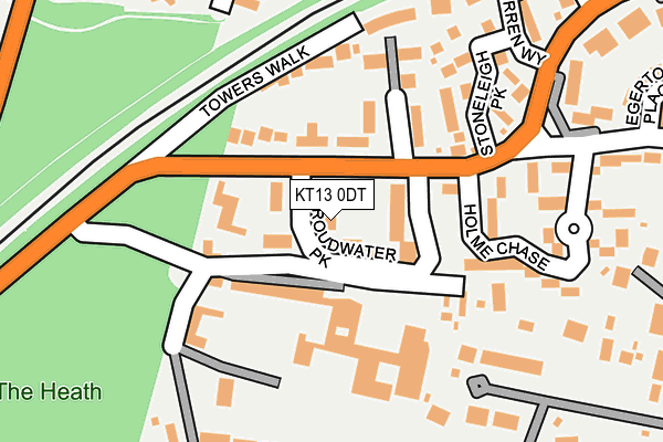 KT13 0DT map - OS OpenMap – Local (Ordnance Survey)