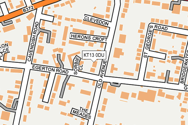 KT13 0DU map - OS OpenMap – Local (Ordnance Survey)