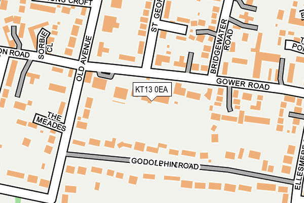 KT13 0EA map - OS OpenMap – Local (Ordnance Survey)