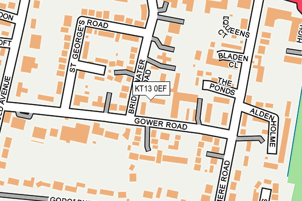 KT13 0EF map - OS OpenMap – Local (Ordnance Survey)