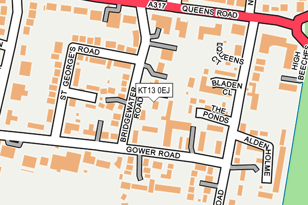 KT13 0EJ map - OS OpenMap – Local (Ordnance Survey)