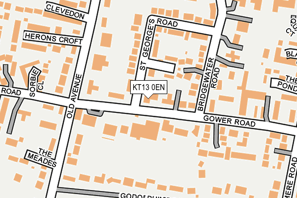 KT13 0EN map - OS OpenMap – Local (Ordnance Survey)