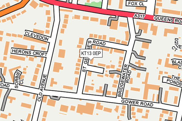 KT13 0EP map - OS OpenMap – Local (Ordnance Survey)