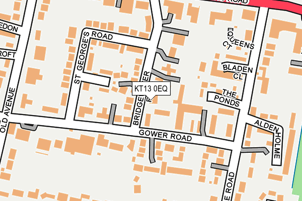 KT13 0EQ map - OS OpenMap – Local (Ordnance Survey)