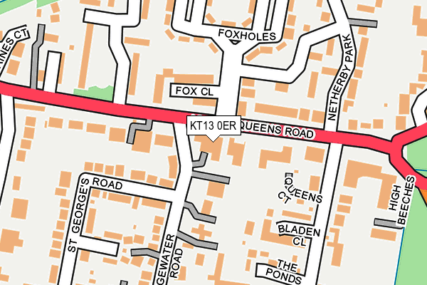 KT13 0ER map - OS OpenMap – Local (Ordnance Survey)