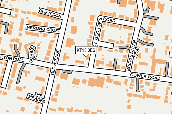 KT13 0ES map - OS OpenMap – Local (Ordnance Survey)
