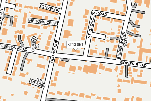 KT13 0ET map - OS OpenMap – Local (Ordnance Survey)