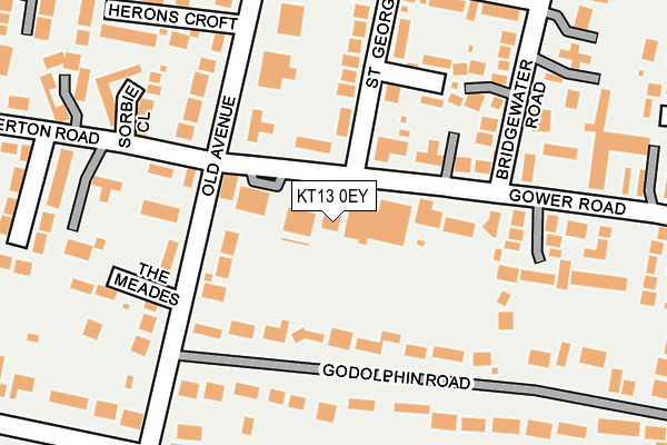 KT13 0EY map - OS OpenMap – Local (Ordnance Survey)