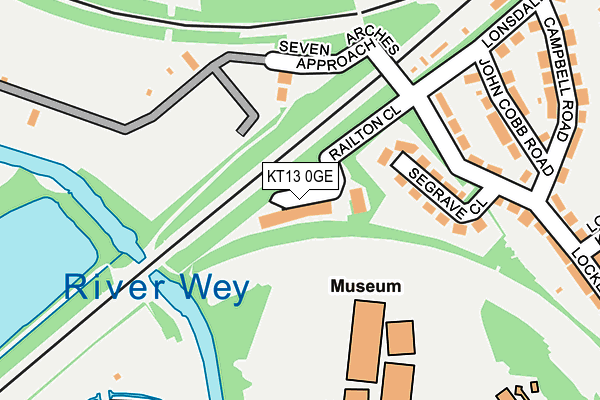 KT13 0GE map - OS OpenMap – Local (Ordnance Survey)
