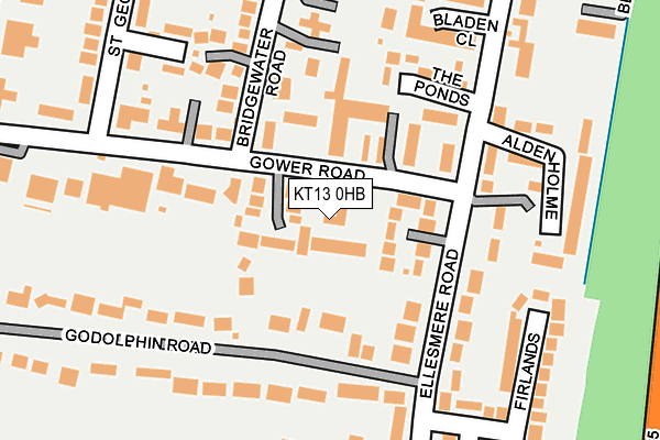 KT13 0HB map - OS OpenMap – Local (Ordnance Survey)