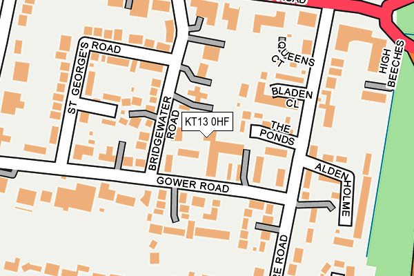 KT13 0HF map - OS OpenMap – Local (Ordnance Survey)