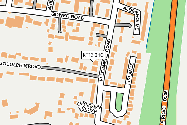 KT13 0HQ map - OS OpenMap – Local (Ordnance Survey)