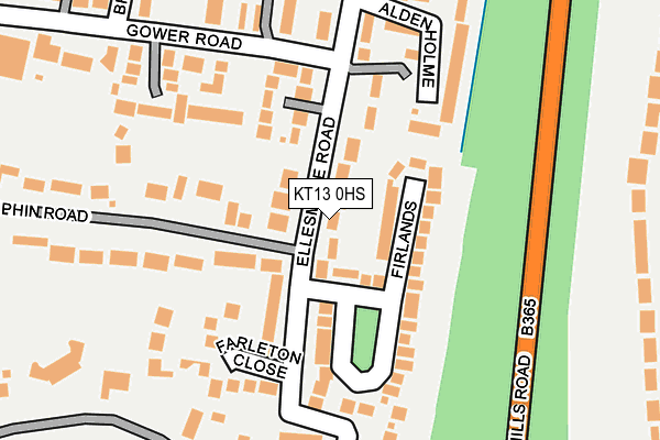KT13 0HS map - OS OpenMap – Local (Ordnance Survey)