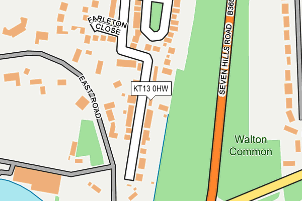KT13 0HW map - OS OpenMap – Local (Ordnance Survey)